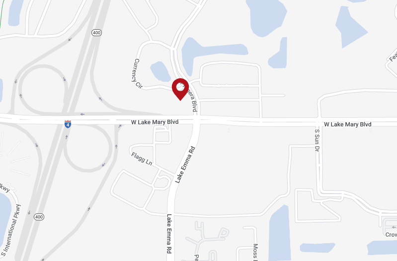 Located at the intersection of West Lake Mary Boulevard and Primera Boulevard, next to Home Depot, Chili's Grill & Bar, PetSmart and Chick-fil-A.
