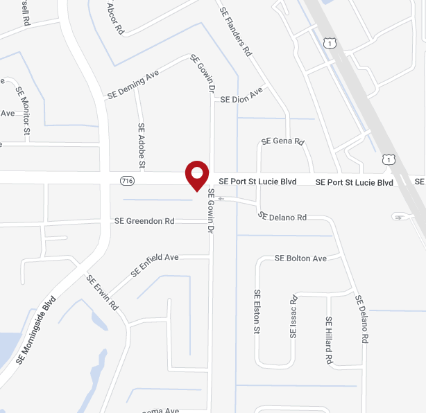 Located off of Interstate 95 at the intersection of St. Lucie West Boulevard and Lake Charles Boulevard by Chipotle, Starbucks, Verizon and Goodwill.
